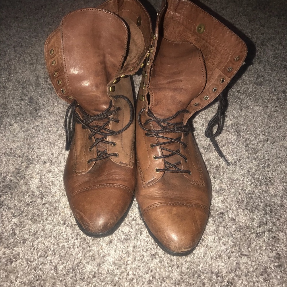 Soft Italian Leather Combat Boots